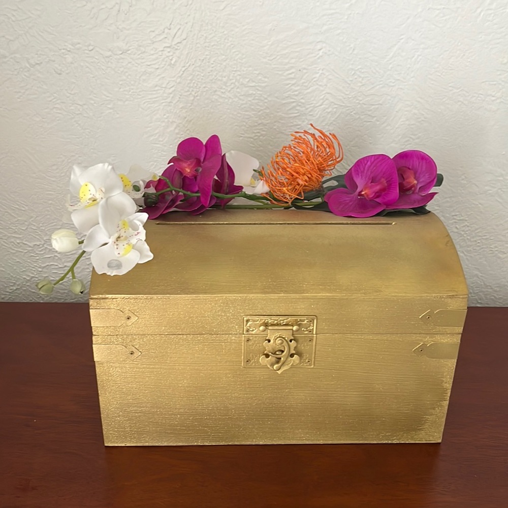 Gold Card Box for Wedding, Bridal Shower, Baby Shower or event